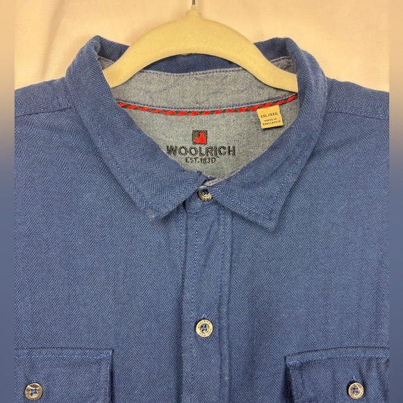 Woolrich Men's 2XL Flannel Jacket Pockets Thick Cotton Navy Gorpcore Outdoors - Picture 5 of 10